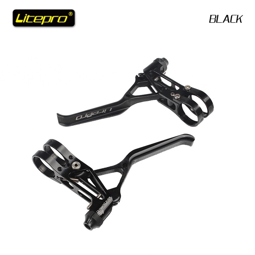Má Phanh Tạm Thời Chữ V Bọc Da Siêu Nhẹ CNC 64g Cho Brompton 14 16 20 Inches