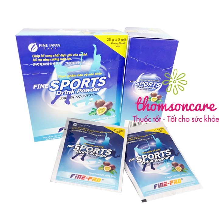 Gói bù nước sau khi chơi thể thao - Fine Sports Drink - công nghệ Nhật Bản - Hộp 5 gói