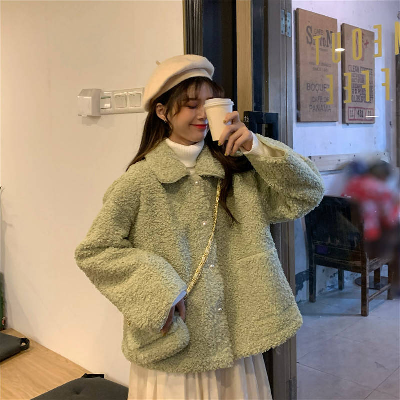 Áo Khoác Nhung Lông Cừu Dáng Rộng Phong Cách Thời Trang Hàn Quốc Cho Nữ | BigBuy360 - bigbuy360.vn
