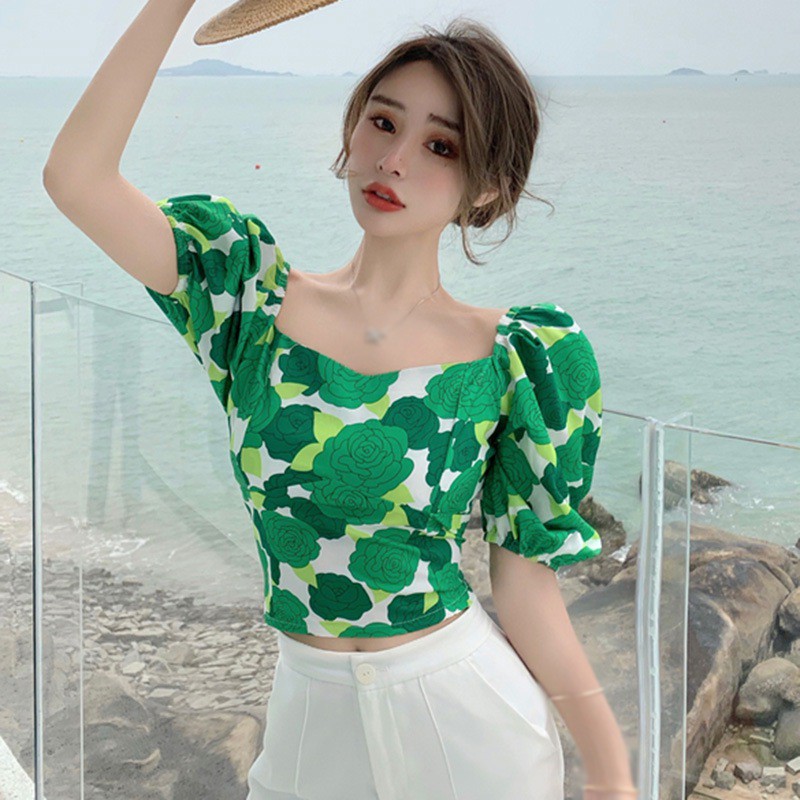 Áo Voan Hoa Tay Ngắn Xinh Xắn Dành Cho Nữ | BigBuy360 - bigbuy360.vn