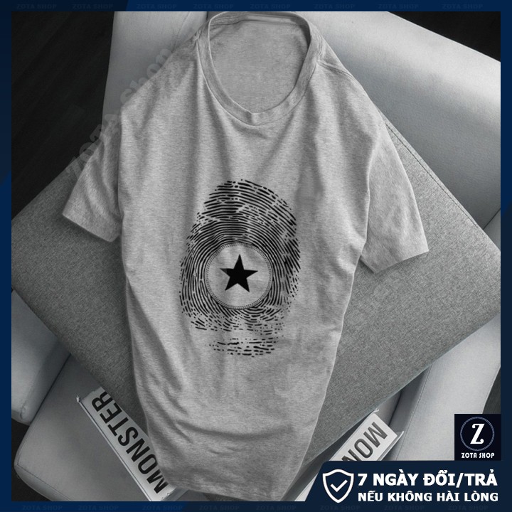 Áo thun nam tay ngắn cổ tròn in Vân Tay Ngôi Sao chất thun 4 chiều mịn mát CZ16 | BigBuy360 - bigbuy360.vn