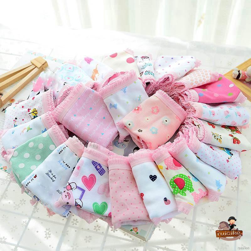 Set 12 Quần Lót Cotton Thoáng Khí Cho Bé Gái