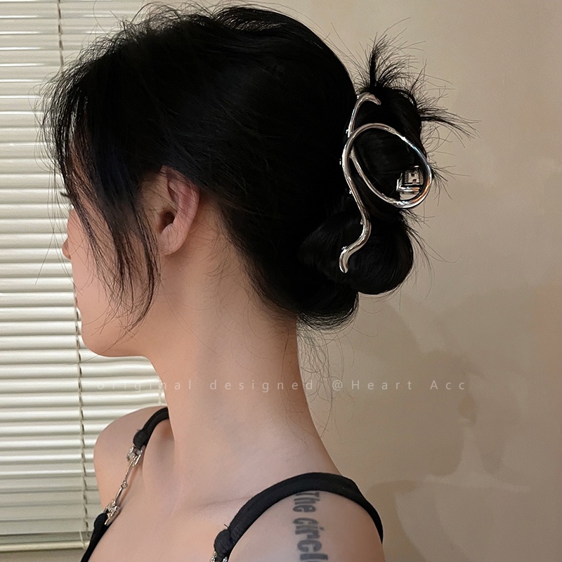 Kẹp Tóc Hình Rắn Bằng Kim Loại Thời Trang Mùa Hè Mới Cao Cấp Cho Nữ