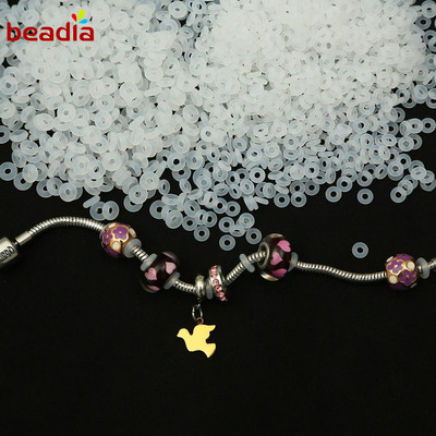 Phụ kiện kẹp hạt charm Beadia làm vòng tay DIY 2mm chất liệu cao su