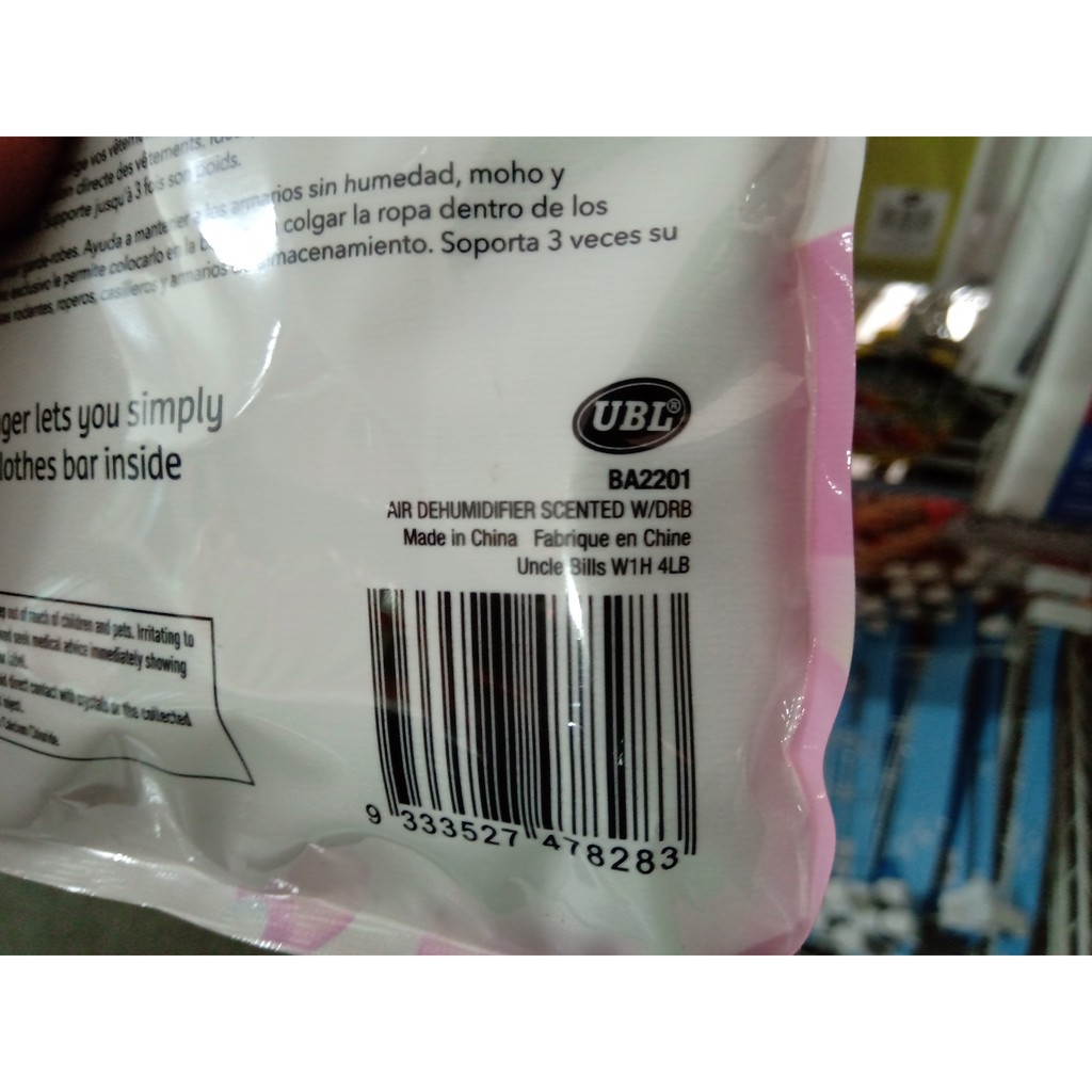 Túi hút ẩm treo tủ quần áo Uncle Bills BA2201 dạng túi tiện lợi, hút ẩm, chống ẩm mốc cho tủ quần áo hoặc không gian kín