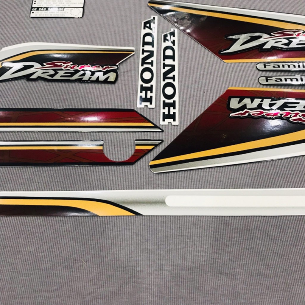 Trọn bộ tem rời dán xe máy super dream 2010 màu nâu