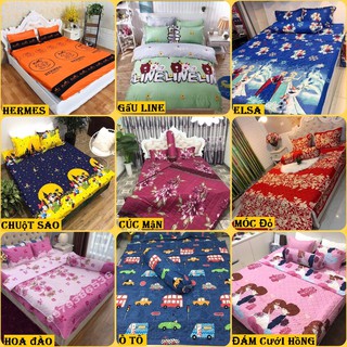 Ga trải giường poly cotton 1m6 nhiều mẫu lựa
