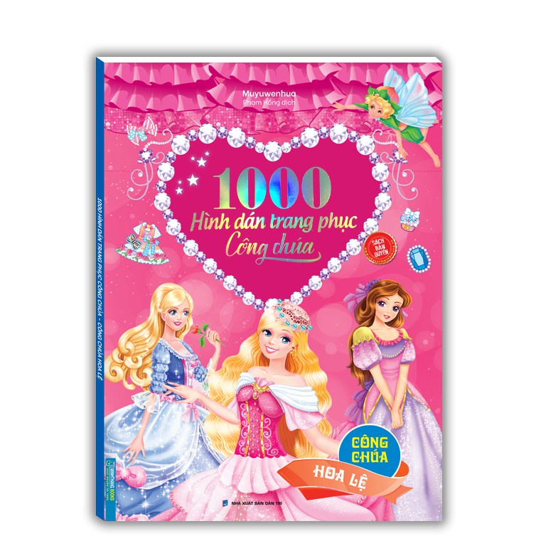 [Mã LIFEMALL995 giảm 10% đơn 99K] Sách - 1000 hình dán trang phục công chúa - Công chúa hoa lệ Tặng Bookmark