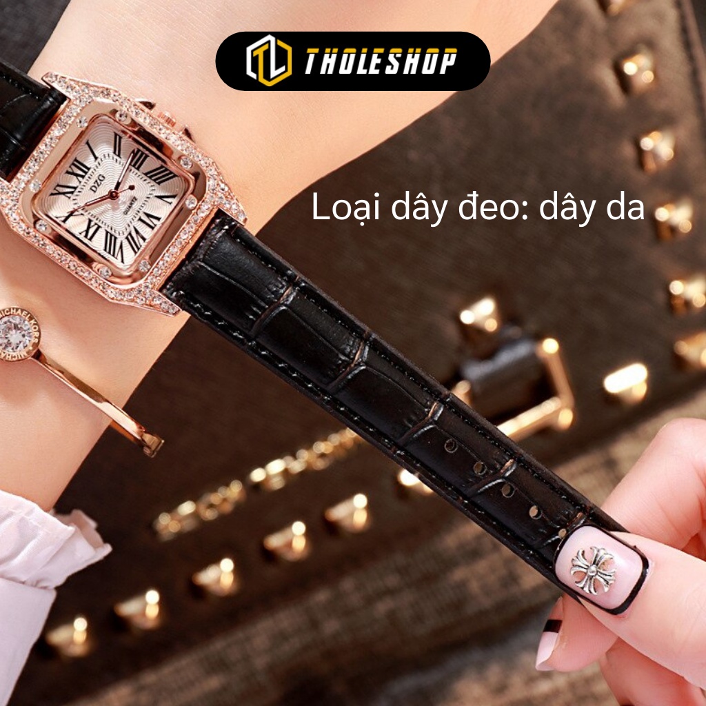 Đồng Hồ Thời Trang Nữ DZG Dây Da Mặt Đính Đá Cực Đẹp 8054
