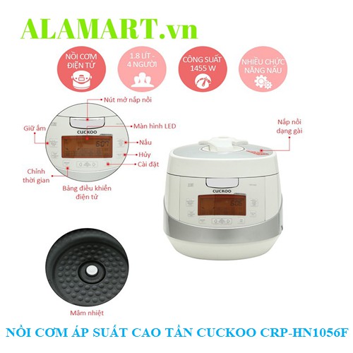 Nồi Cơm điện tử áp suất cao tần Cuckoo 1.8 lít CRPHN1056F