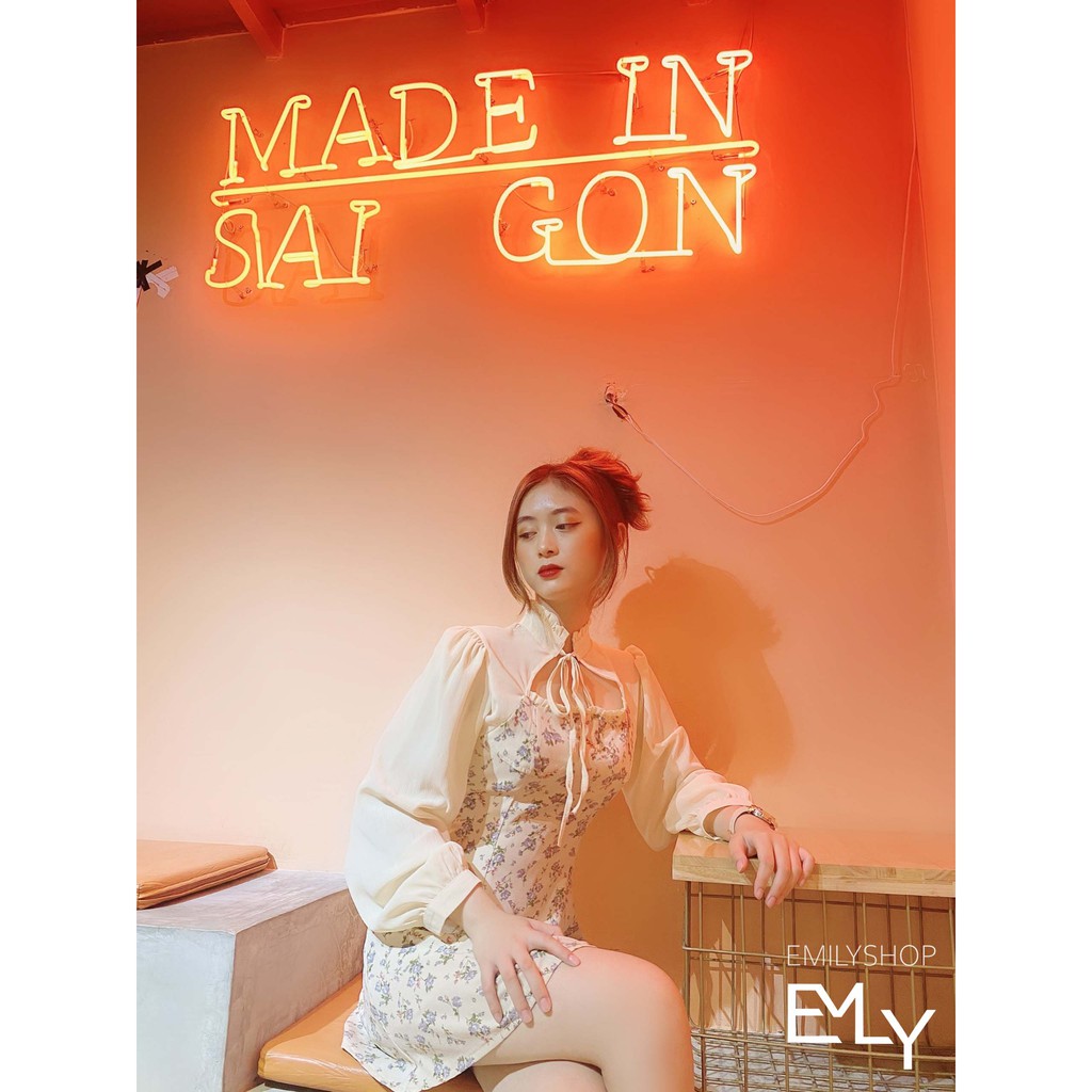 Đầm hoa nhí dáng ôm tay dài mini Emilyshop
