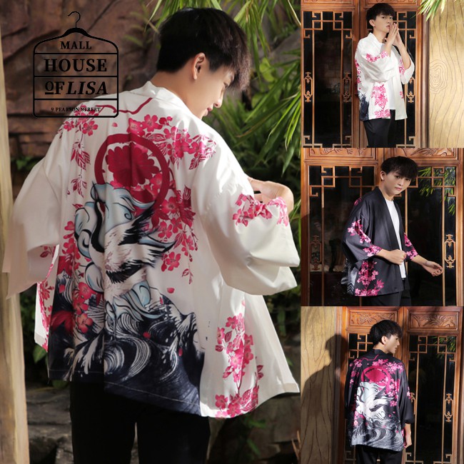Áo Khoác Kimono In Hình Cá Tính Cho Nam Nữ