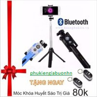Gậy chụp ảnh Selfie Bluetooth 3 trong 1 kèm chân đế+tặng móc khóa huýt sáo thông minh