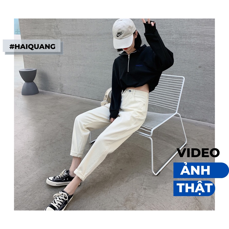 QUẦN JEAN NỮ QUẦN BÒ BAGGY HAIQUANG CẠP CAO CHẤT JEAN MỀM CAM KẾT KHÔNG XÙ VẢI KHÔNG PHAI MÀU