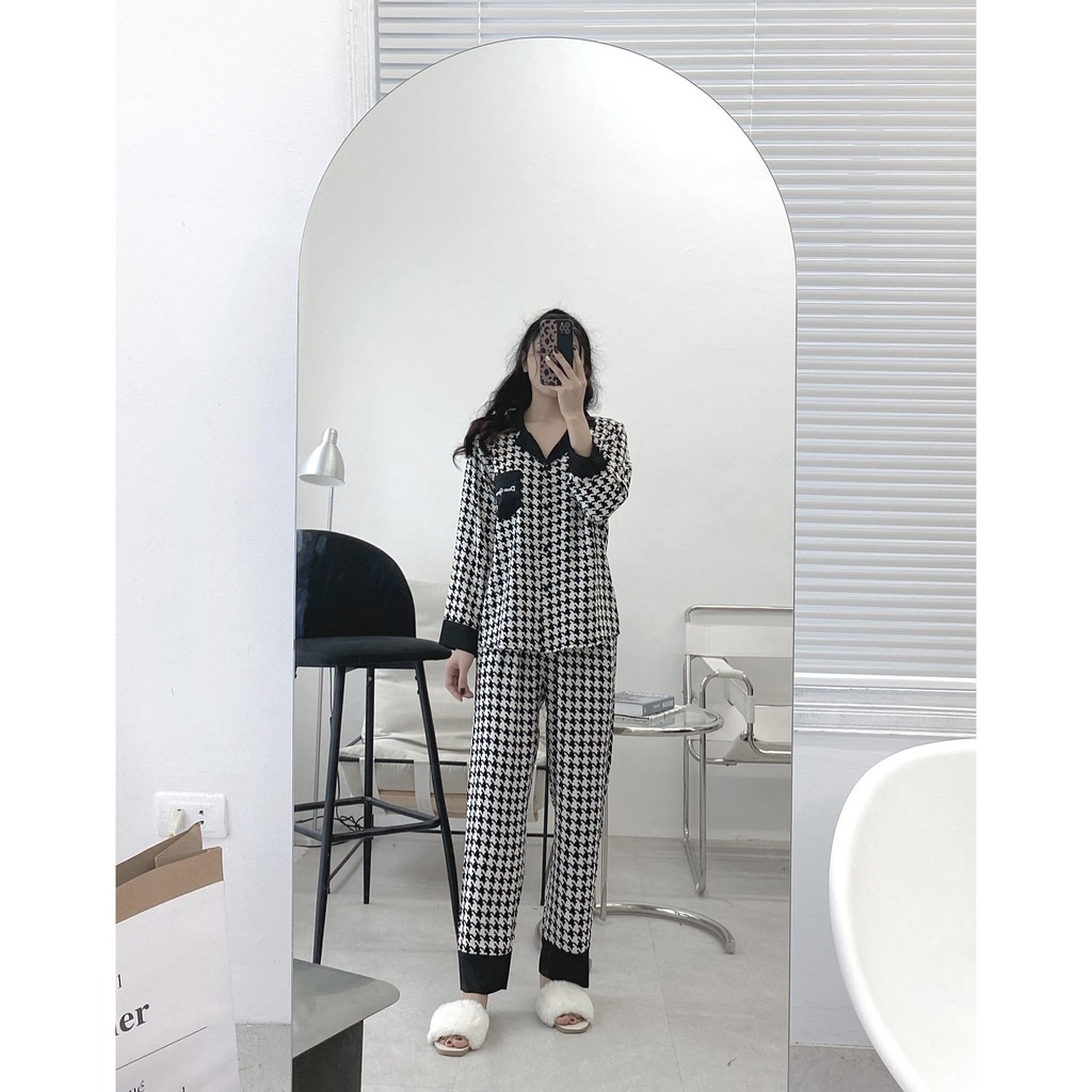 Set bộ pijama nữ dài tay vải lụa mango cao cấp ko nhăn xù bảng màu đẹp, sang trọng. | BigBuy360 - bigbuy360.vn