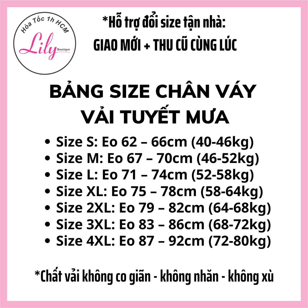 Chân Váy Xòe Công Sở Dài 64cm LILY Xòe Dài Qua Gối Chất Tuyết Mưa Cao Cấp Không Nhăn Có BigSize Nữ Đến 75kg MS-Xoe64
