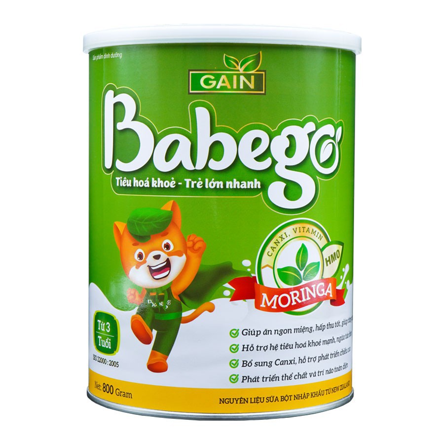 Sữa mát tăng cân, trị biếng ăn, táo bón Babego 3 tuổi trở lên 800g