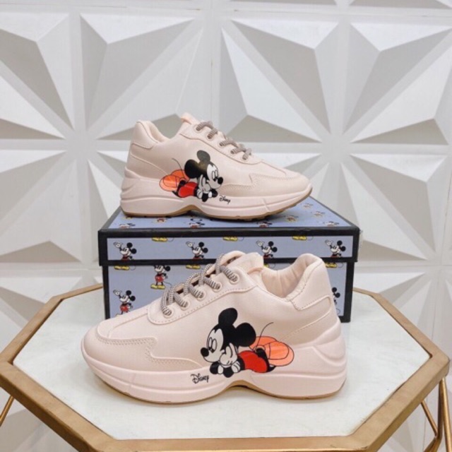 Giày thể thao độn đế 5 phân in hình chuột mickey dễ thương