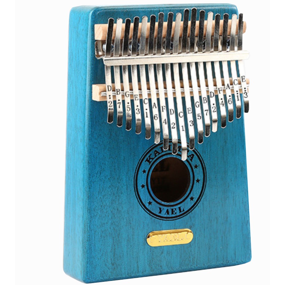 Đàn Kalimba 17 phím Gỗ Mahogany Yael Gỗ Xanh Tặng Kèm Harmonica 24 Lỗ Màu Ngẫu Nhiên - HÀNG CÓ SẴN