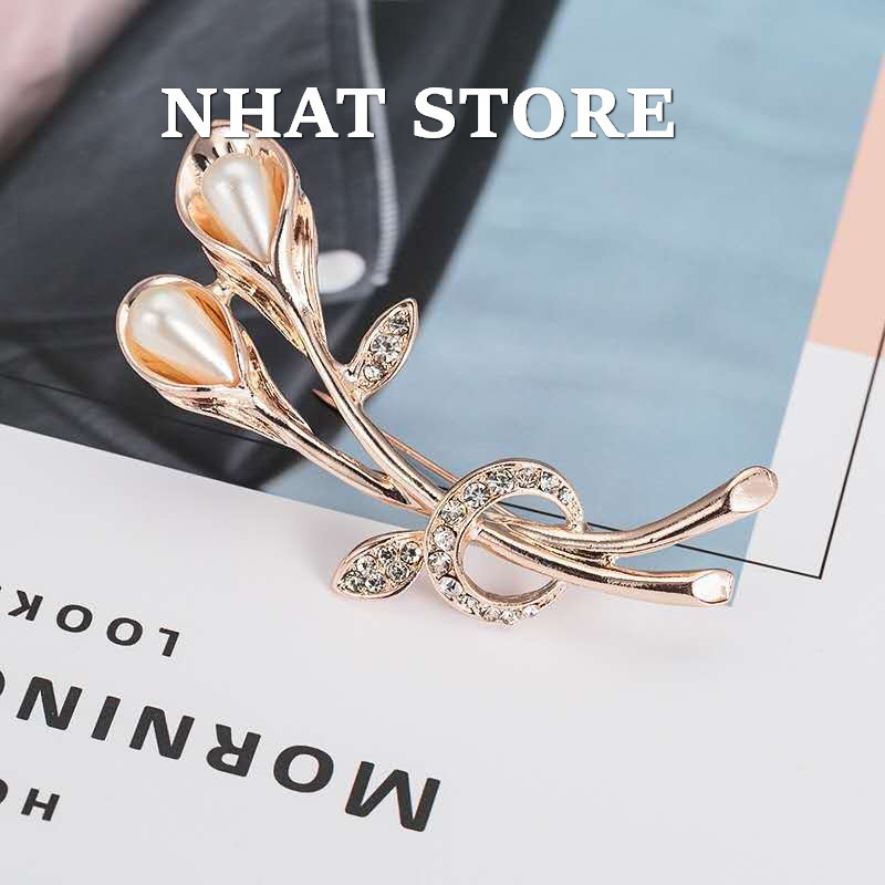 Cài áo đẹp Hàn Quốc, ghim cài áo hoa ly Nhat store