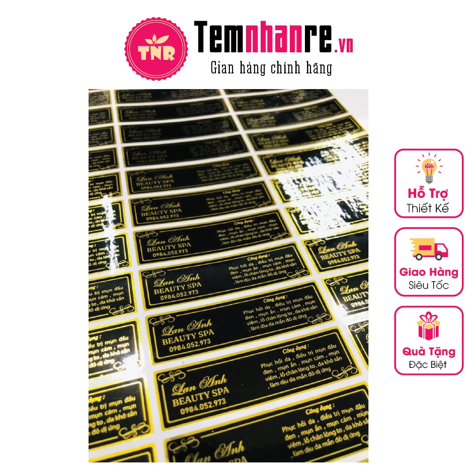 In tem nhãn 7 màu Temnhanre.vn thiết kế cắt bế theo yêu cầu