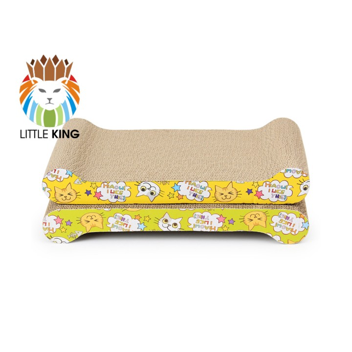 Bàn cào móng cho mèo chất liệu bìa carton tặng kèm catnip cho mèo Little king pet shop