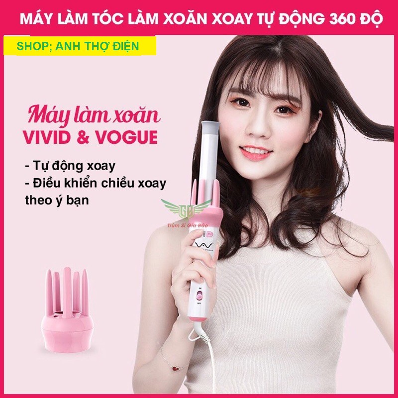 Máy uốn tóc tự động xoay 360 độ làm xoăn tóc