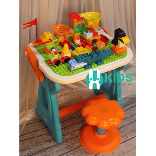  Bộ bàn lego đa năng kết hợp bàn vẽ từ tính cho bé tặng kèm lego xếp hình cỡ lớn kèm bảng chữ cái nam châm + 2 bút vẽ 
