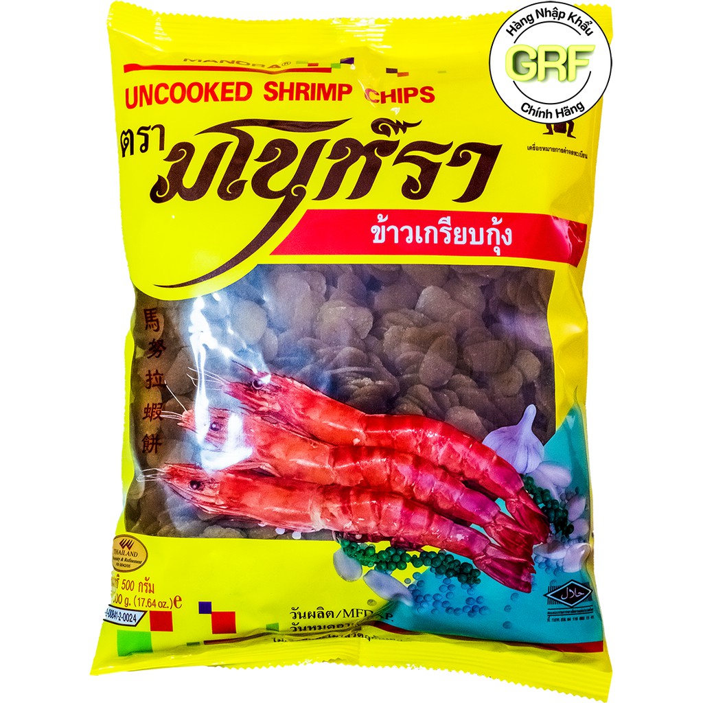 Bánh Phồng Tôm/Cua Chưa Chiên Manora 500g - Hàng Nhập Thái Lan