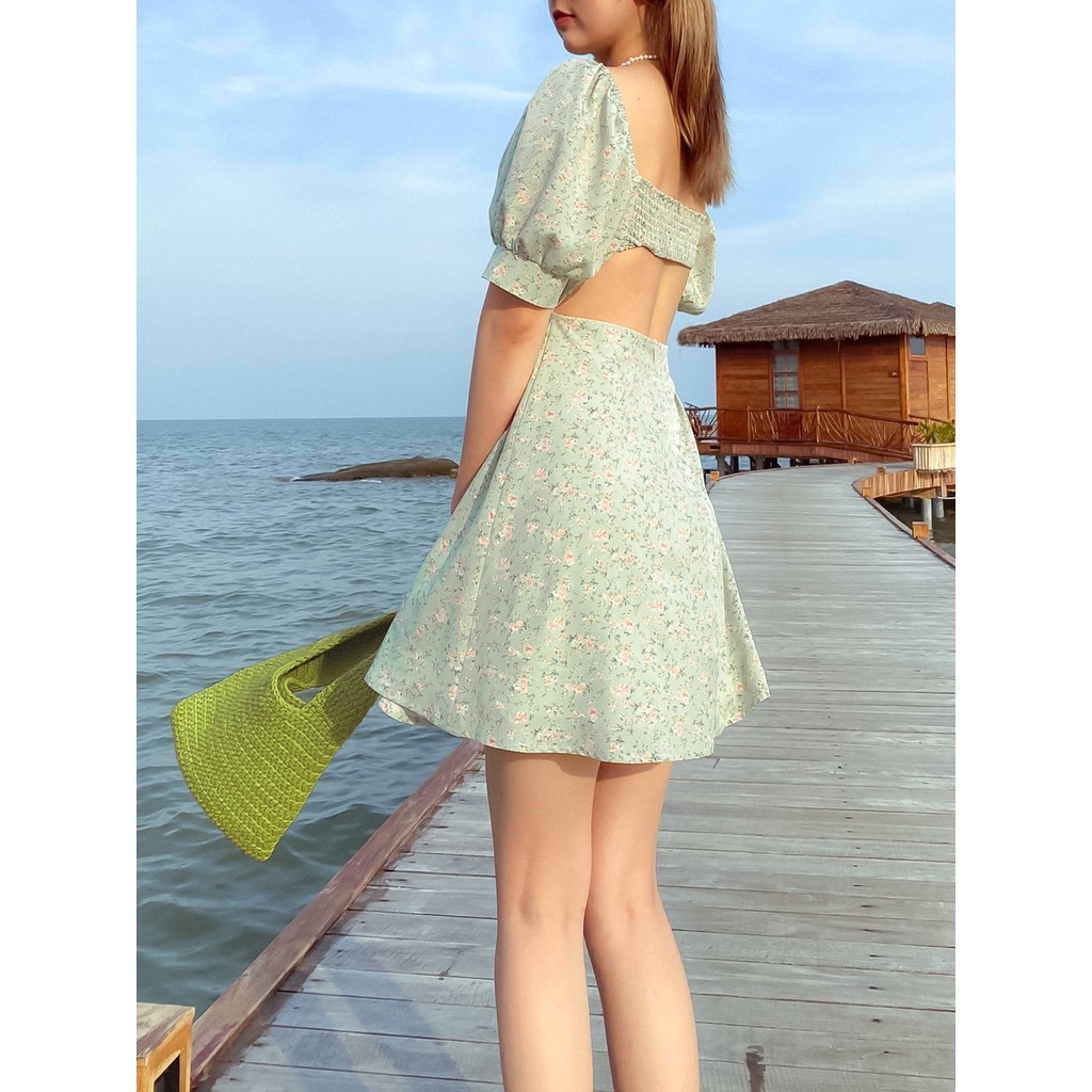 Đầm hoa xanh mint Vivi dress Gem Clothing SP060599