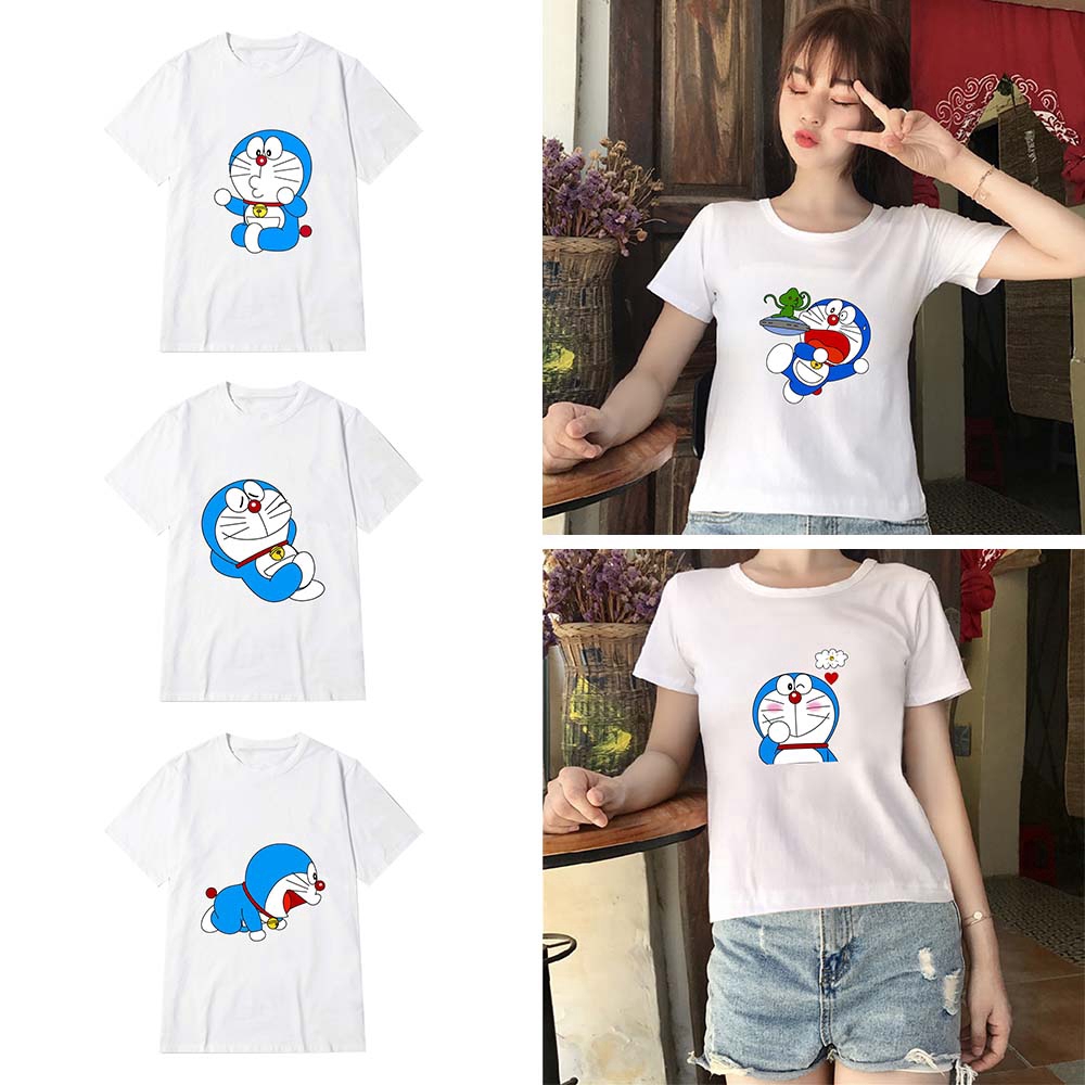 Áo Thun Nữ Tay Ngắn In Hình Doraemon Thời Trang Hàn Quốc