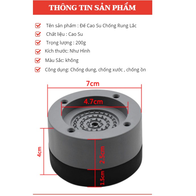 Chân Đế Cao Su Máy Giặt , Máy Sấy Chống Rung, Chống Lắc Cao Cấp , Nhỏ Gọn