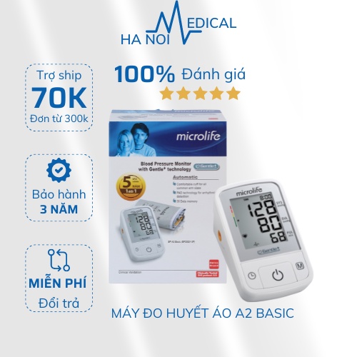 Máy đo huyết áp Bắp tay Microlife BP A2 Basic - CHÍNH HÃNG