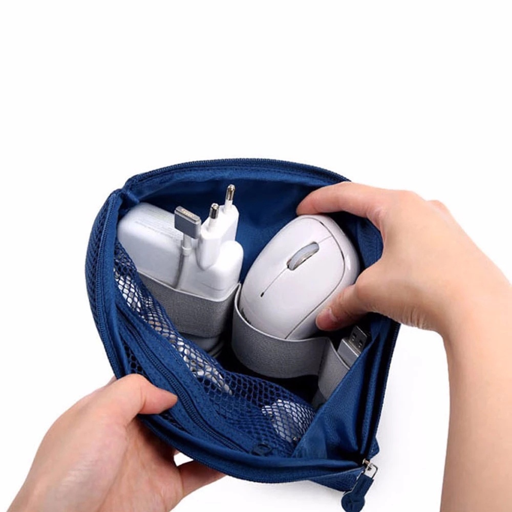 Túi đựng dây cáp sạc/tai nghe dạng lưới tiện dụng khi đi du lịch
