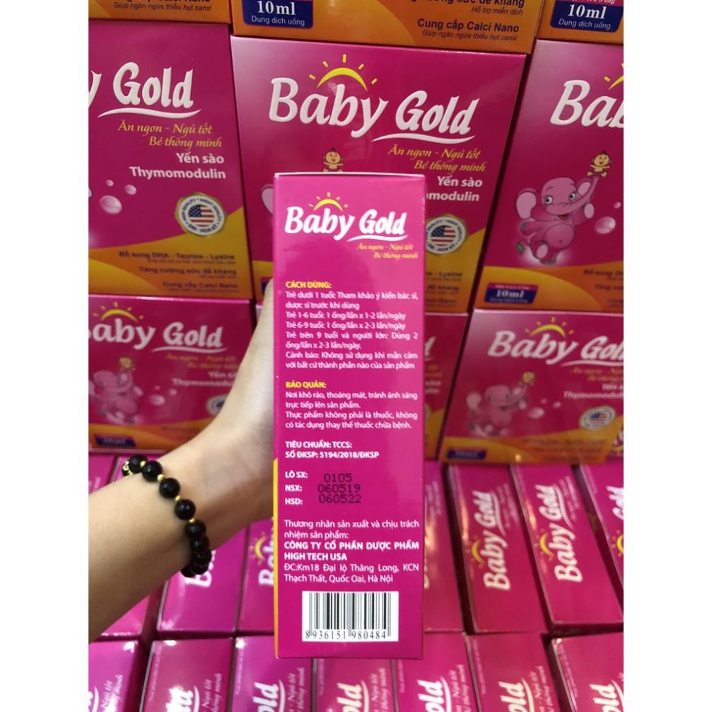 Baby gold Ăn Ngon giúp bé ngủ tốt, bé ăn ngon, ngủ ngon, kích thích bé ăn nhiều hơn- hộp 20 ống