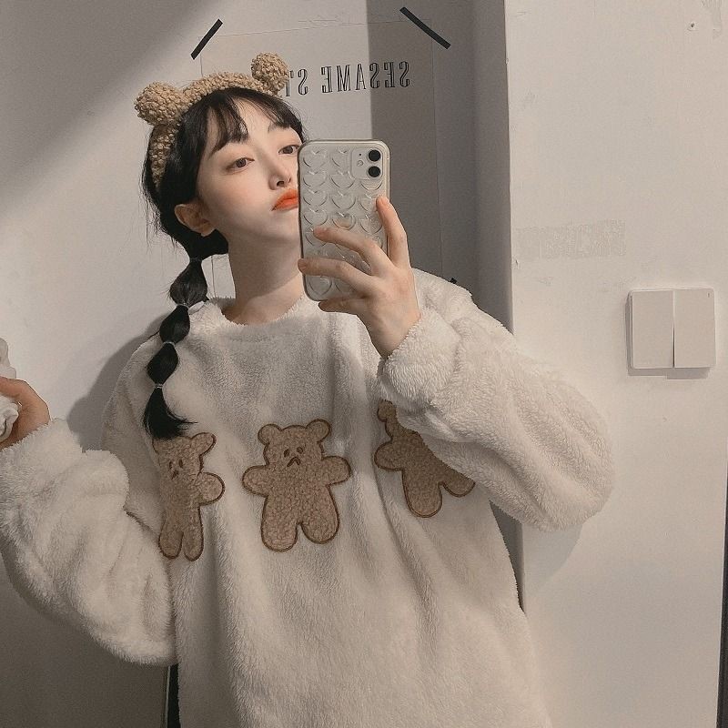 ORDER_ Bộ Ngủ Bông Gấu Mặt Mếu Ulzzang A103