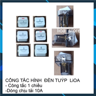 Công tắc vuông có hình đèn tuýp từ số 1-6.