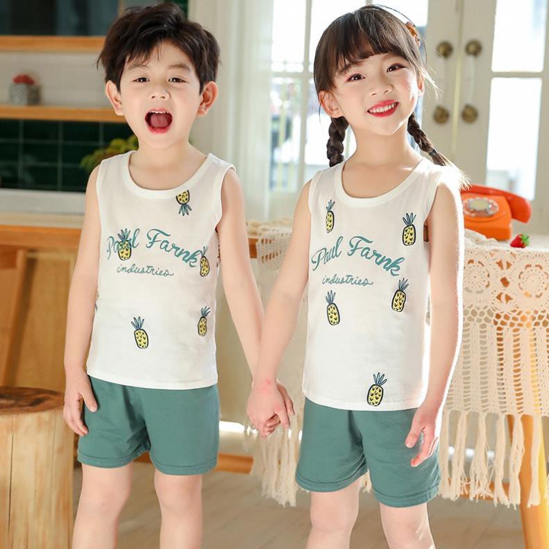 [ Rẻ nhất Shopee] Bộ quần áo cộc tay cho bé trai, bé gái chất liệu cotton hàng Quảng Châu cao cấp size to từ 1-4 tuổi