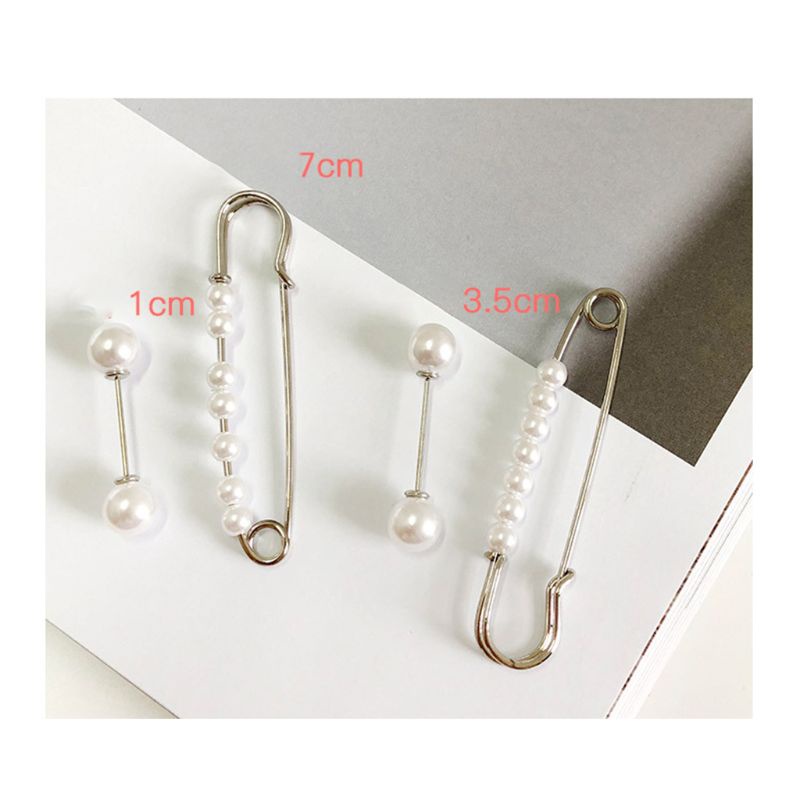 1 Bộ Kẹp Khăn Choàng / Áo Len Đính Ngọc Trai Nhân Tạo Bằng Đồng Thời Trang