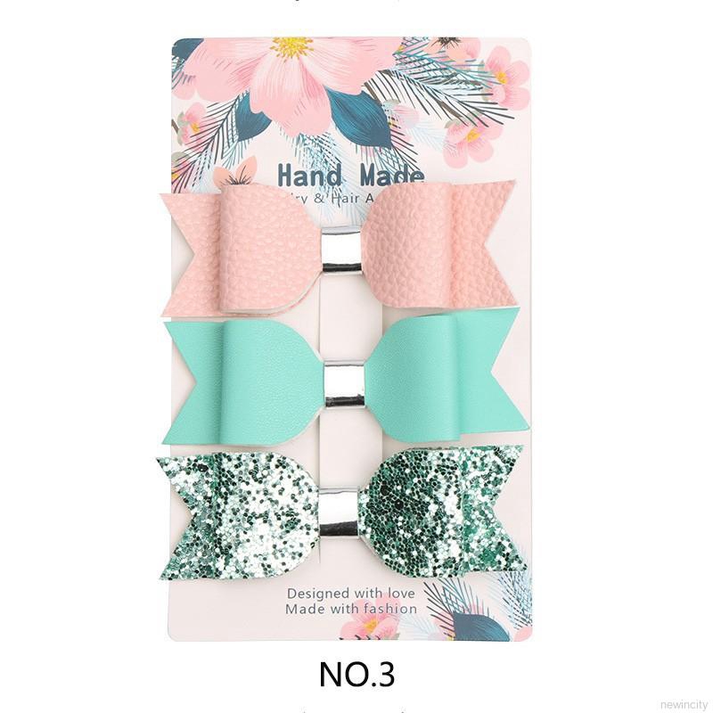 Set 3 kẹp tóc có chi tiết nơ xinh xắn cho bé gái