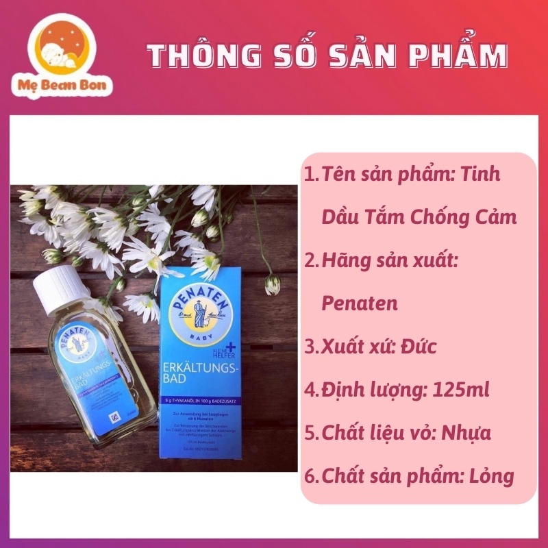 [HÀNG ĐỨC] Tinh Dầu Tắm Chống Cảm Penaten Cho Bé Từ Sơ Sinh 125ml
