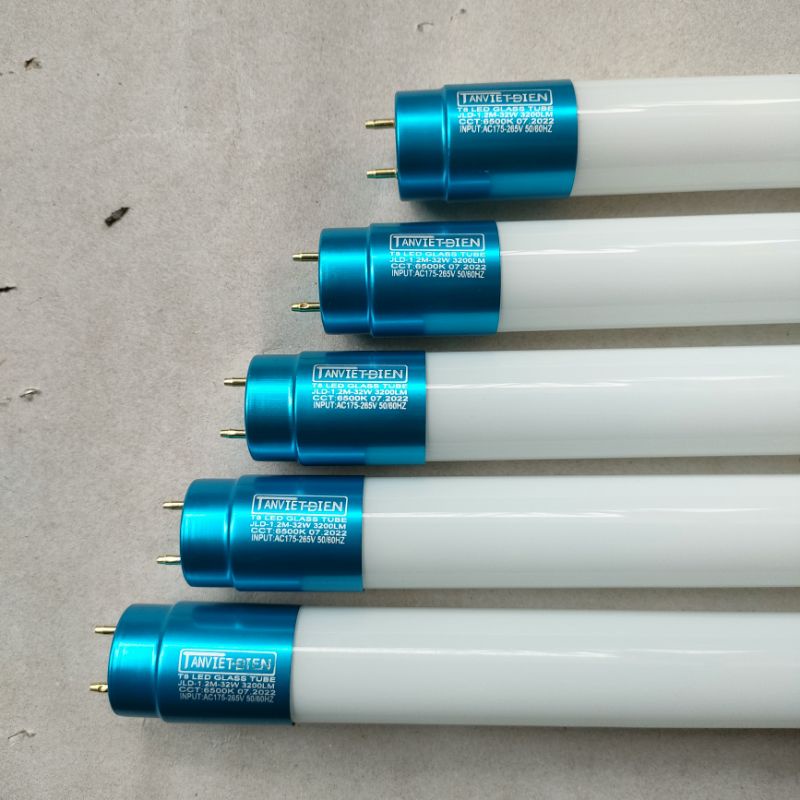 Bóng Đèn Tuýp Led Tube T8 1.2m thuỷ tinh 32w siêu sáng hiệu TVD dài 1m2 30w 3200lm đầu nhôm xanh bảo hành 12 tháng