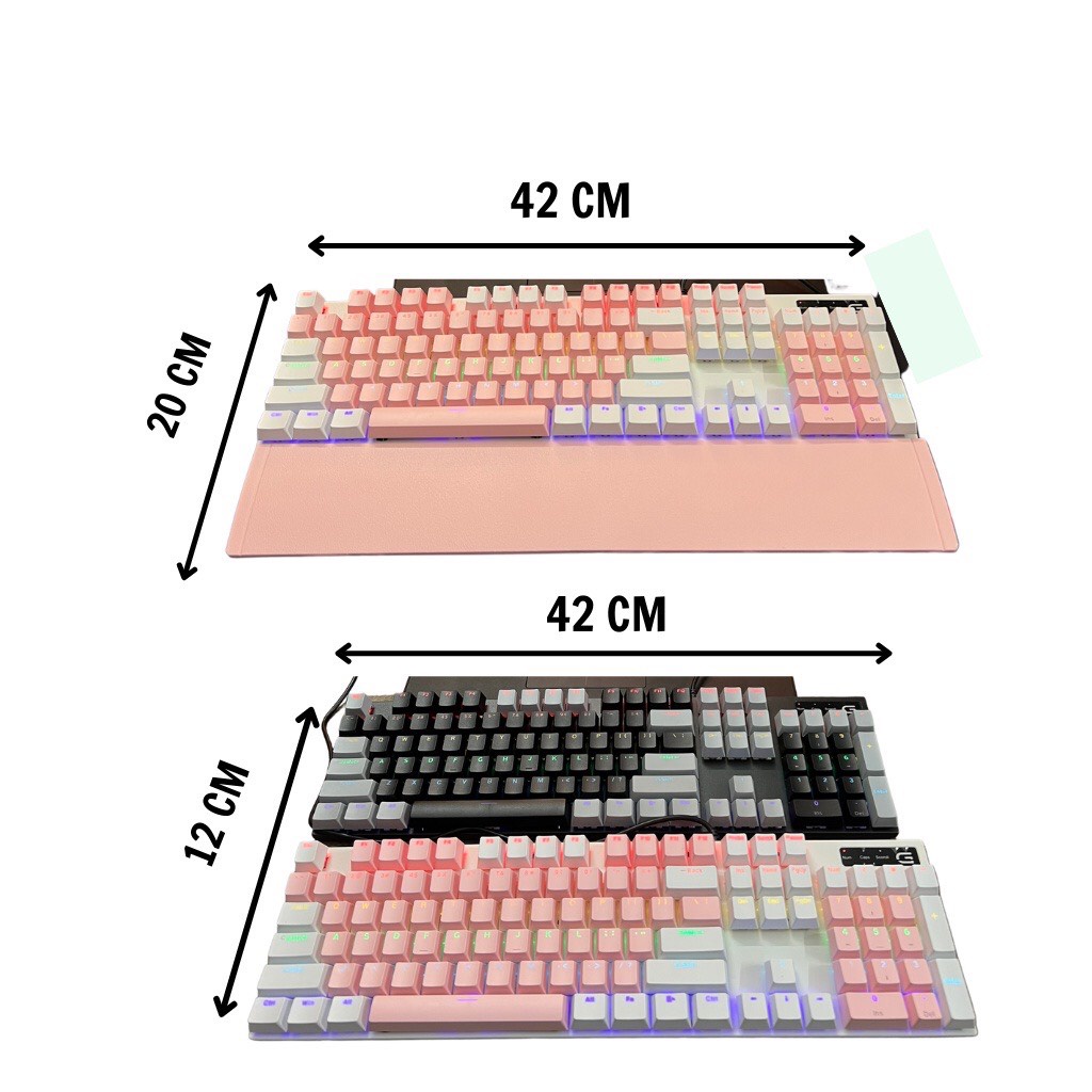 Bàn Phím Cơ Gaming SPARTAN 3218 LED RB Kèm Kê Tay Full Size Blue Switch tích hợp 20 chế độ màu phím cơ học