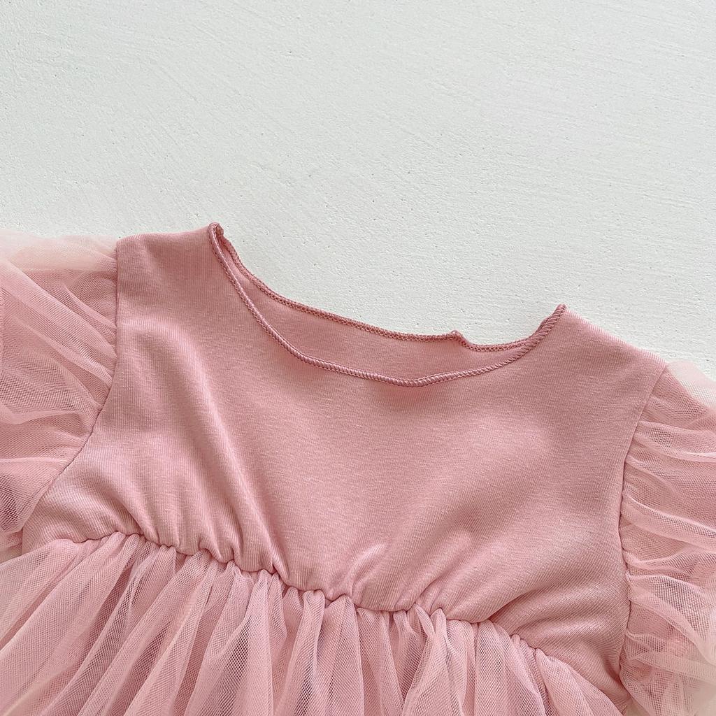 Set Đầm Công Chúa + Băng Đô Cài Tóc Dành Cho Bé Gái