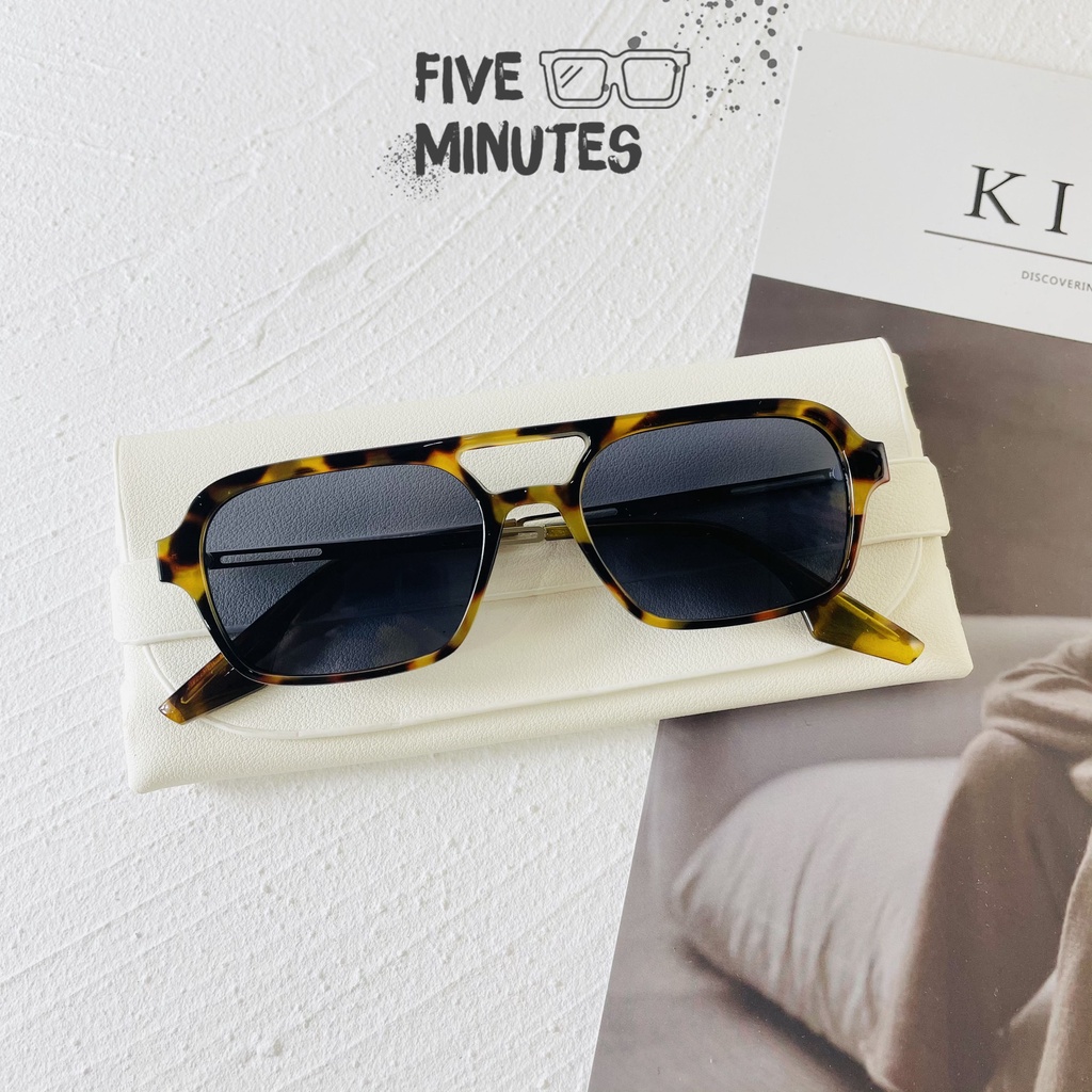 Gọng kính râm nam nữ, kim loại chắc chắn viền mắt nhựa dẻo mắt ngang nhiều màu Fiveminutes Unisex Nam nữ