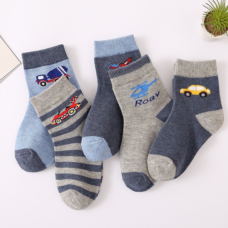 Tất Vớ Trẻ Em Set 5 Đôi Siêu Xinh Cho Bé Trai Bé Gái Từ 1 - 9 Tuổi Chất Cotton Co Dãn Thời Trang