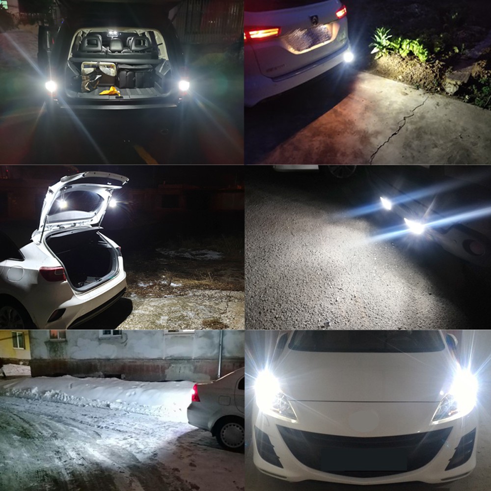 Set 2 bóng đèn MAXGTRS DRL tín hiệu đuôi xe hơi 1156 LED BA15S P21W S25 1157 BAY15D 12V 6000K tiện lợi