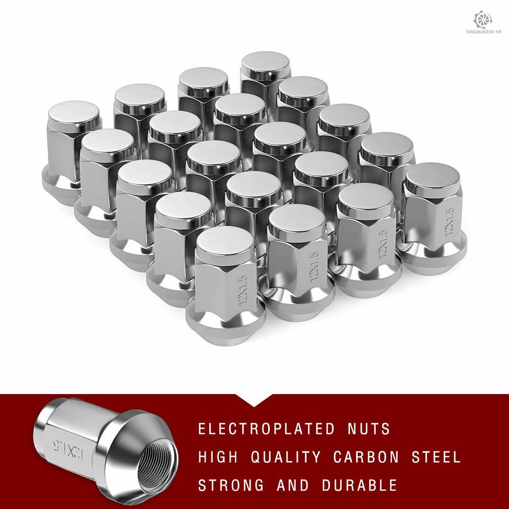 Tmvn Set 20 Đai Ốc Bánh Xe 12x1.5 Bằng Chrome Thay Thế Cho F-Rord F-usion F-ocus E-scape
