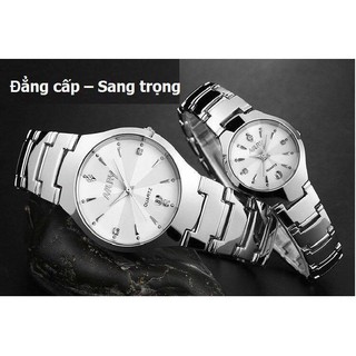 Đồng hồ cặp nam nữ Nary Diamon M7998 dây kim loại siêu xinh