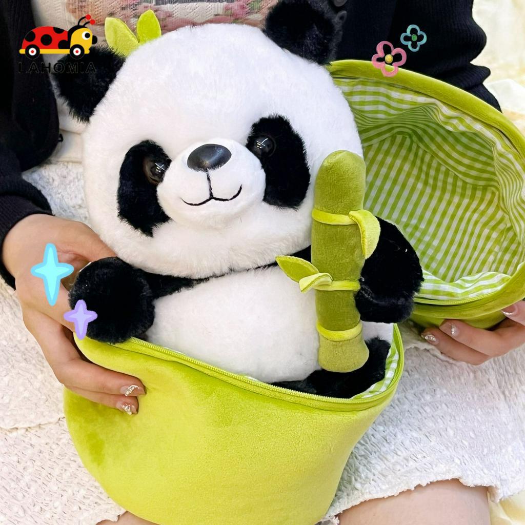 LAHOMIA Đồ chơi Gấu Bông Gấu Trúc Trong Ống Tre Gấ Mềm Mại Đáng Yêu Gấu trúc Bông Kawaii